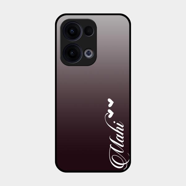 Customize Name Gradient Glass Case Cover Grey For Oppo Reno 13 5G