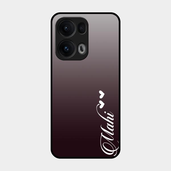 Customize Name Gradient Glass Case Cover Grey For Oppo Reno 13 Pro 5G