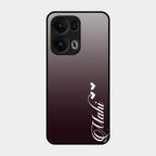 Customize Name Gradient Glass Case Cover Grey For Oppo Reno 13 Pro 5G