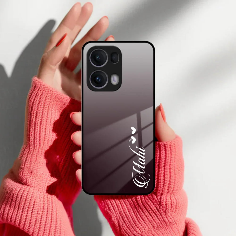 Customize Name Gradient Glass Case Cover Grey For Oppo - ShopOnCliQ