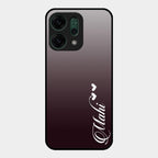 Customize Name Gradient Glass Case Cover Grey For Oppo Reno 14 5G