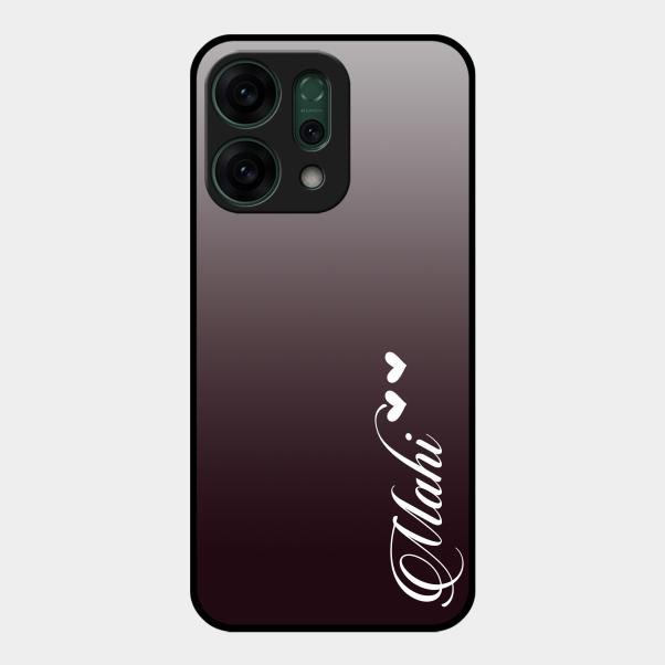 Customize Name Gradient Glass Case Cover Grey For Oppo Reno 14 5G