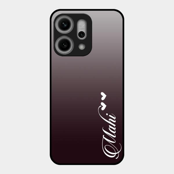 Customize Name Gradient Glass Case Cover Grey For Oppo Reno 14 Pro 5G