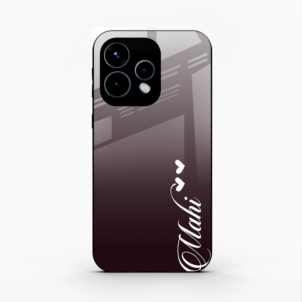 Customize Name Gradient Glass Case Cover Grey For Oppo Reno 15 5G