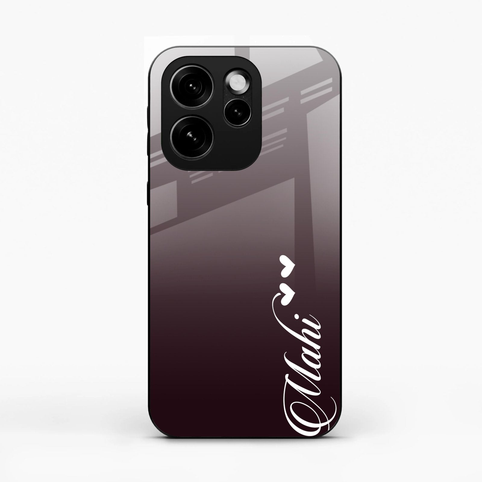 Customize Name Gradient Glass Case Cover Grey For Oppo Reno 15 Pro Mini 5G