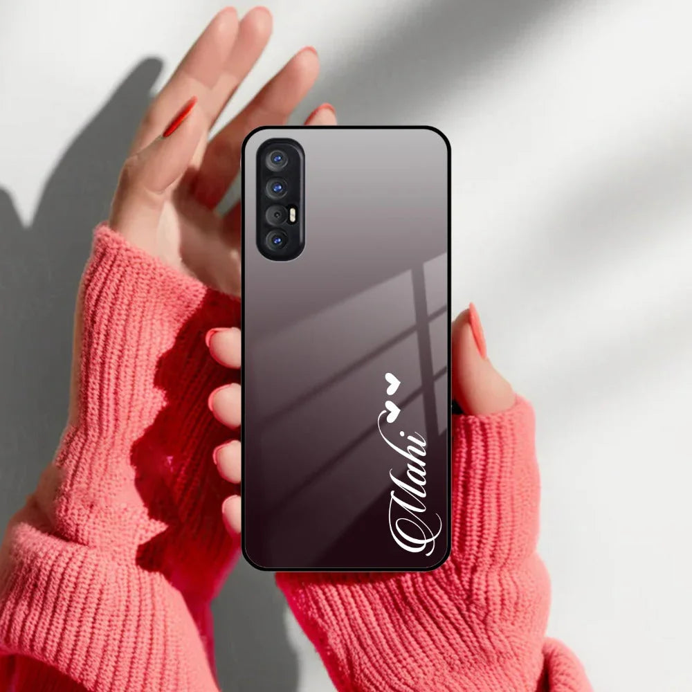 Customize Name Gradient Glass Case Cover Grey For Oppo - ShopOnCliQ