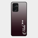 Customize Name Gradient Glass Case Cover Grey For Oppo Reno 7 5G
