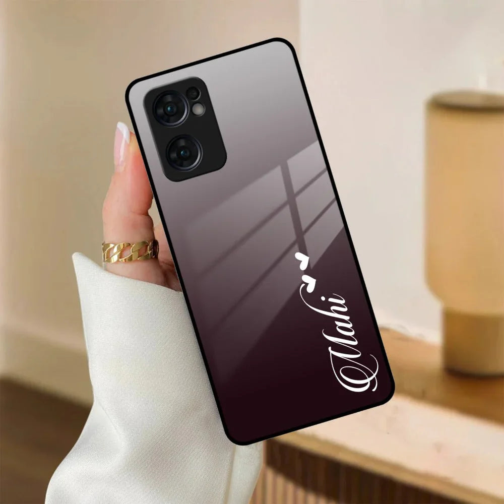 Customize Name Gradient Glass Case Cover Grey For Oppo - ShopOnCliQ