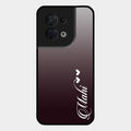 Customize Name Gradient Glass Case Cover Grey For Oppo Reno 8 5G