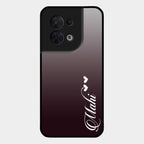 Customize Name Gradient Glass Case Cover Grey For Oppo Reno 8 5G