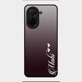Customize Name Gradient Glass Case Cover Grey For Poco C71