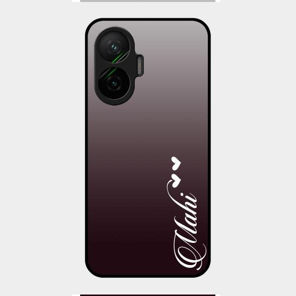 Customize Name Gradient Glass Case Cover Grey For Poco F7 5G