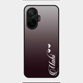 Customize Name Gradient Glass Case Cover Grey For Poco F7 5G
