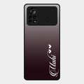 Customize Name Gradient Glass Case Cover Grey For Poco X4 Pro 5G