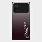 Customize Name Gradient Glass Case Cover Grey For Poco X4 Pro 5G