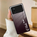 Customize Name Gradient Glass Case Cover Grey For Poco - ShopOnCliQ