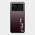 Customize Name Gradient Glass Case Cover Grey For Poco X6 Pro 5G