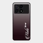 Customize Name Gradient Glass Case Cover Grey For Poco X6 Pro 5G