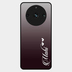 Customize Name Gradient Glass Case Cover Grey For Realme 11 Pro Plus 5G