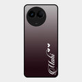 Customize Name Gradient Glass Case Cover Grey For Realme 11X 5G