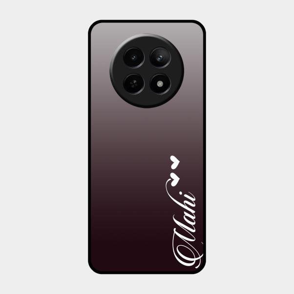 Customize Name Gradient Glass Case Cover Grey For Realme 12X 5G