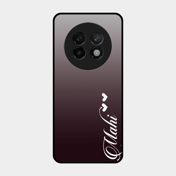 Customize Name Gradient Glass Case Cover Grey For Realme 13 Plus 5G