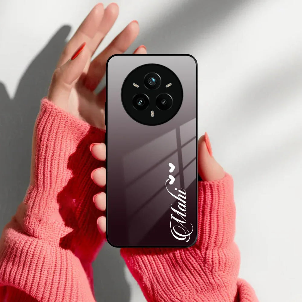 Customize Name Gradient Glass Case Cover Grey For Realme/Narzo - ShopOnCliQ