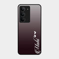 Customize Name Gradient Glass Case Cover Grey For Realme 14X 5G