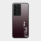 Customize Name Gradient Glass Case Cover Grey For Realme 14X 5G