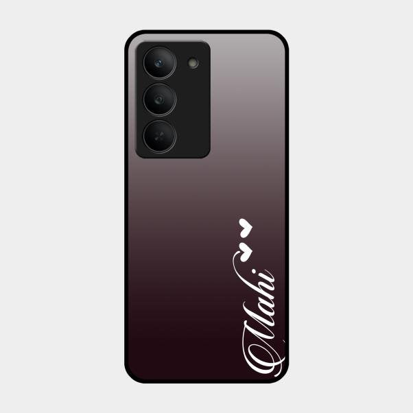 Customize Name Gradient Glass Case Cover Grey For Realme 14X 5G