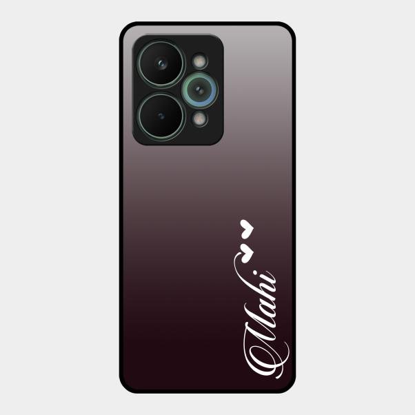 Customize Name Gradient Glass Case Cover Grey For Realme 15 Pro 5G