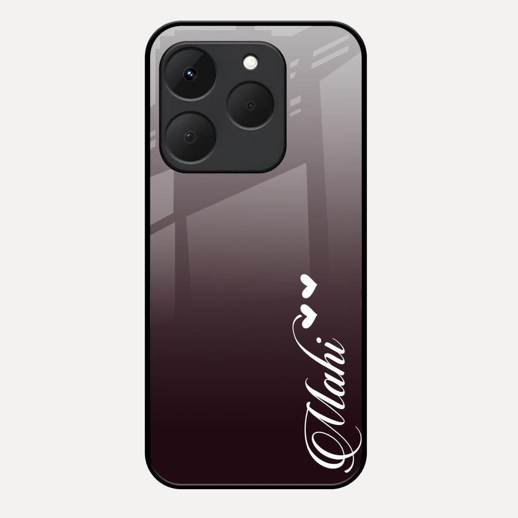 Customize Name Gradient Glass Case Cover Grey For Realme 15T 5G