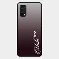 Customize Name Gradient Glass Case Cover Grey For Realme 7 Pro