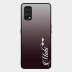 Customize Name Gradient Glass Case Cover Grey For Realme 7 Pro