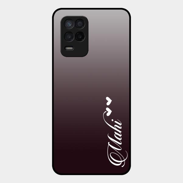 Customize Name Gradient Glass Case Cover Grey For Realme 8 5G