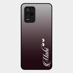 Customize Name Gradient Glass Case Cover Grey For Realme 8 5G