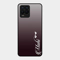 Customize Name Gradient Glass Case Cover Grey For Realme 8 Pro
