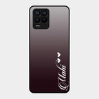 Customize Name Gradient Glass Case Cover Grey For Realme 8 Pro