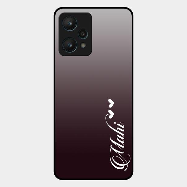 Customize Name Gradient Glass Case Cover Grey For Realme 9 Pro 5G