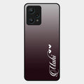 Customize Name Gradient Glass Case Cover Grey For Realme 9 Pro 5G