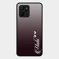 Customize Name Gradient Glass Case Cover Grey For Realme 9I 5G