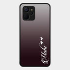 Customize Name Gradient Glass Case Cover Grey For Realme 9I 5G