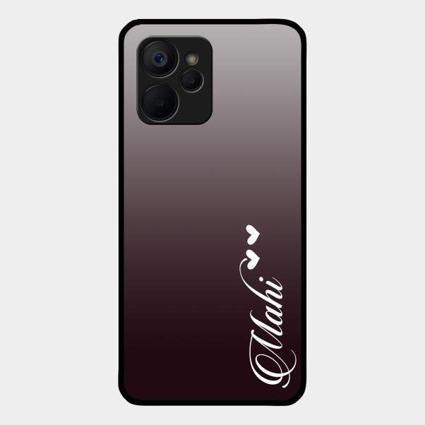 Customize Name Gradient Glass Case Cover Grey For Realme 9I 5G