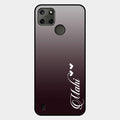 Customize Name Gradient Glass Case Cover Grey For Realme C21Y