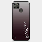 Customize Name Gradient Glass Case Cover Grey For Realme C21Y