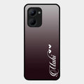Customize Name Gradient Glass Case Cover Grey For Realme C33 2023