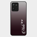 Customize Name Gradient Glass Case Cover Grey For Realme C35