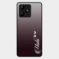 Customize Name Gradient Glass Case Cover Grey For Realme C53