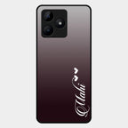 Customize Name Gradient Glass Case Cover Grey For Realme C53