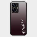 Customize Name Gradient Glass Case Cover Grey For Realme C55